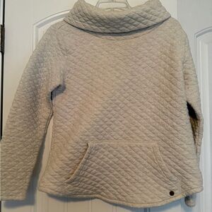 Orvis Cream Quilted Cowl Neck Pullover